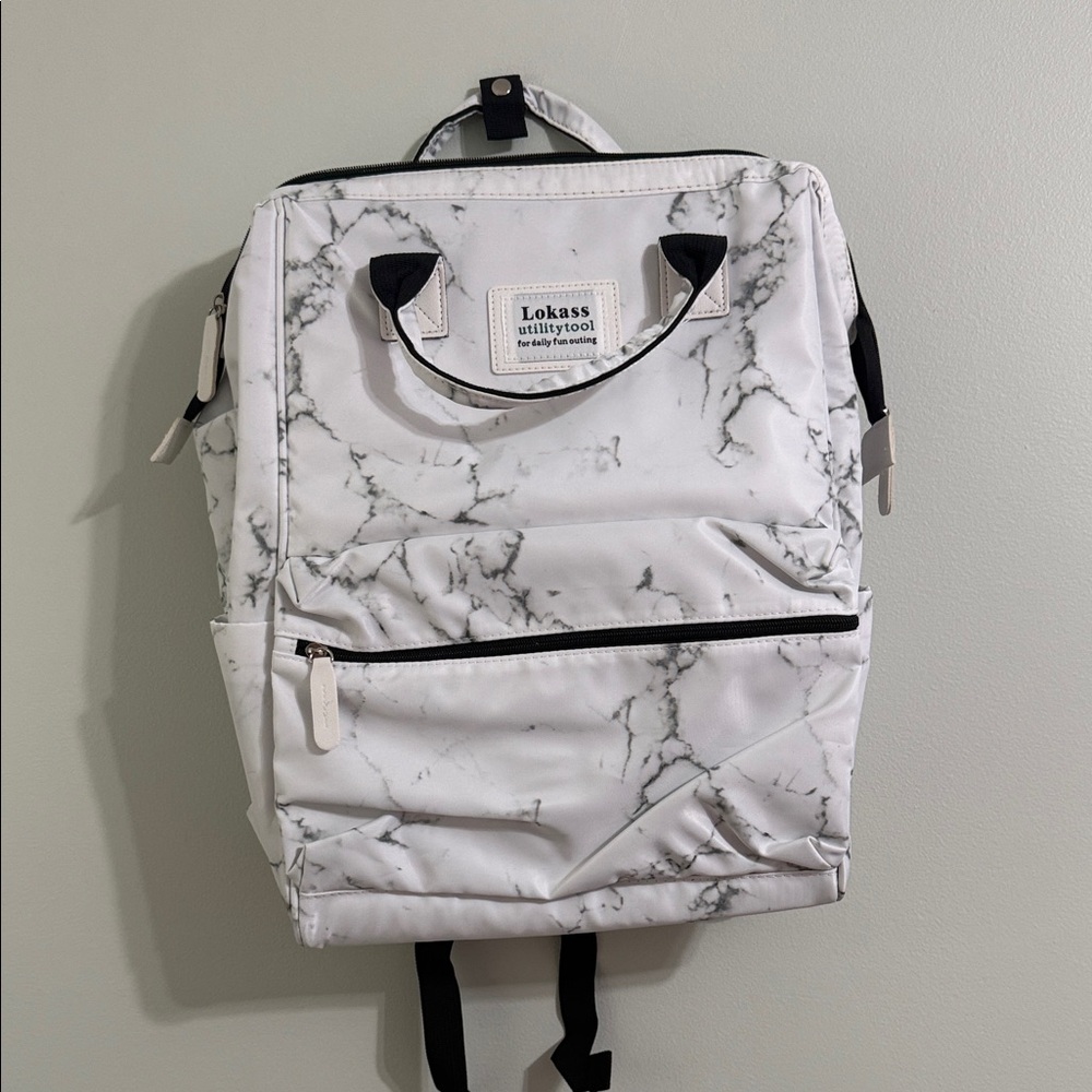 Lokass Marble Print Backpack